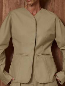 MUSERA Blazer de traje con cintura ceñida, ideal para una cita, salir por la noche, otoño, Navidad, trabajo, oficina, vuelta al colegio, fiesta de invierno