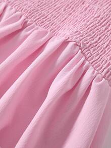 Đầm dài tay cổ vuông thắt nơ màu thanh lịch cho bé gái tuổi teen - Nhiều màu - Xem 4