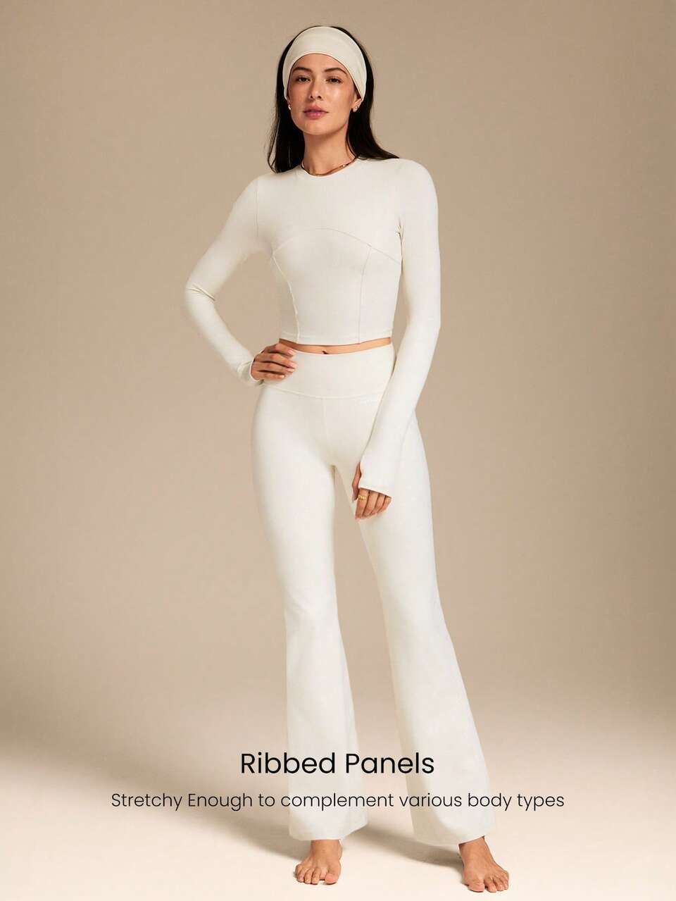 31" Feel The Flare Soft Ribbed High-Rise Waist Flare Leggings Yoga Pilates Studio Daily Casual Wear