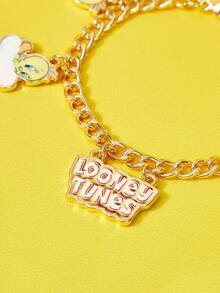 LOONEY TUNES X SHEIN 1pc Women's Fashionable Cartoon Element Casual Chain Bracelet