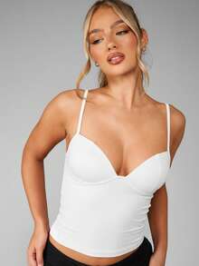 MISSGUIDED Áo ba lỗ corset dáng dài có gọng nâng đỡ và dây đai có thể điều chỉnh - trắng - Xem 5