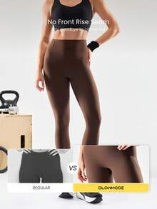 GLOWMODE Legging de sport CoreHold FeatherFit™-Sculpt 24'' à baleines, maintien du ventre, sans couture avant, coupe ajustée antidérapante, avec poches latérales, pour entraînement et salle de sport, printemps - Cannelleinspiration - Voir 7