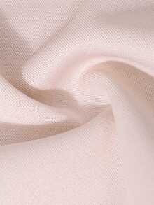 Vestido ajustado de línea A con cuello Peter Pan, mangas abullonadas de malla, botones de perla en la cintura, elegante y dulce para niña preadolescente - Caqui - Ver 8