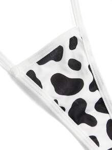 2 件黑白奶牛印花女仆围裙服装，可爱性感内衣套装，适合角色扮演、卧室、暑假 - 黑與白 - 查看 5