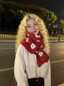 Joivida Versatile Christmas Scarf Winter Korean Style Versatile Double-Sided Warm Scarf Couple Scarf - multicolor - View 2