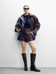CUCCOO BIZCHIC 高品质秋冬扣环通勤黑色及膝靴，尖头厚底优雅女靴，时尚百搭新款长靴，展现女性魅力与优雅 - 黑色 - 查看 6