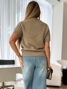 Cioccolato Women's High Waist Loose Distressed Wide Leg Jeans - Blue - View 2