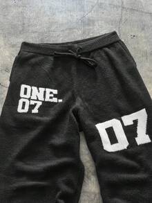 AXEPEAK Pantalones de chándal casuales estampados para hombres - Negro - Ver 3