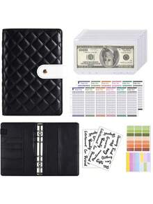 省钱活页夹，内含8个A6拉链信封，现金信封预算系统，储蓄挑战手册，助您管理财务，节省开支 - 彩色 - 查看 7