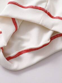 Genkimix Kids 2pcs/Set Young Boy Slogan Print Crew Neck Long Sleeve Sweatshirt And Sweatpants Casual Outfit - Multicolor - View 9