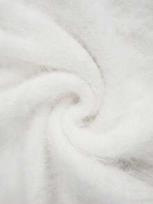 Elenzga Váy len dài tay trễ vai rộng rãi, thoải mái cho nữ, cỡ lớn, thích hợp cho các buổi hẹn hò, Giáng sinh, đám cưới, tiệc tùng, váy mùa đông - trắng - Xem 8