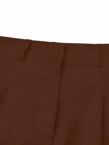 SHEIN Clasi 女士纯色编织休闲阔腿裤