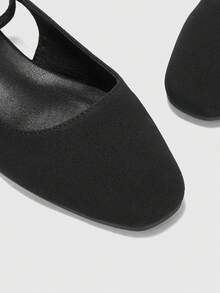 CUCCOO BIZCHIC Women's Pointed Toe Buckle Design Casual Slip-On Flats For Christmas - Black - View 8