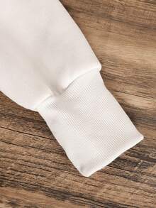 SHEIN 少女款前拉链长袖简约短款卫衣，休闲日常穿着，毕业季长袖上衣，返校季必备