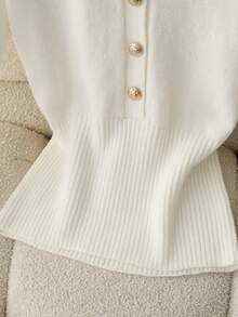 GlowEve 时尚独特设计的女士针织毛衣，适合秋冬季节穿着。 - 白色 - 查看 4