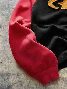 AXEPEAK Men's Casual Contrast Color Patchwork Zip-Up Hoodie, Autumn/Winter, Long Sleeve Top