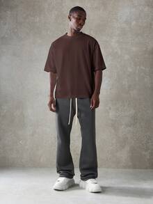 Áo thun nam SUMWON Essential cổ tròn tay ngắn chất liệu cotton, kiểu dáng thường ngày, đơn giản. - màu nâu - Xem 3