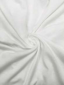 Resyla Women's Casual Round Neck Contrast Cuff T-Shirt - White - View 3