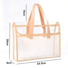 1 Buah Tas Tangan PVC Transparan Tahan Air Kapasitas Besar dengan Kantong Penyimpanan Jala yang Dapat Diperluas - Portabel untuk Perlengkapan Kantor, Dokumen Sekolah, dll. - Tersedia dalam Warna Pink, Hijau, Biru, Kuning, Tas Pengatur File | Tas Penyimpanan Modis | Tas Penyimpanan PVC, Kembali ke Sekolah, Perlengkapan Sekolah - MultiWarna - View 6