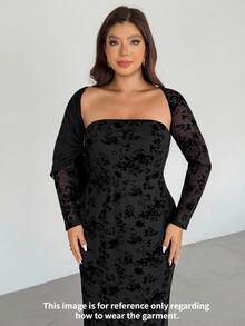 Firerie Plus Size Elegant Romantic Ruffle Asymmetric Waist Fitted Dress, Comfortable Casual New Style For Spring/Summer - Brown - View 10