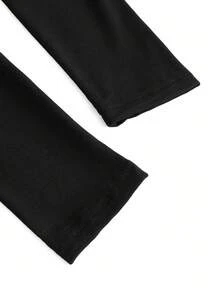 TOM & JERRY X SHEIN Camiseta ajustada de manga larga con impresión de dibujos animados y letras, camiseta gráfica para mujer, informal