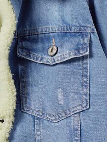 RueChic 男式羊毛衫領丹寧夾克