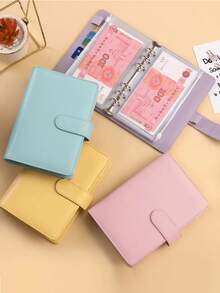 省钱活页夹，内含8个A6拉链信封，现金信封预算系统，储蓄挑战手册，助您管理财务，节省开支 - 彩色 - 查看 3