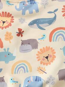 Cozy Pixies 男婴卡通恐龙图案针织柔软圆领长袖套头卫衣，加厚保暖，适合冬季穿着