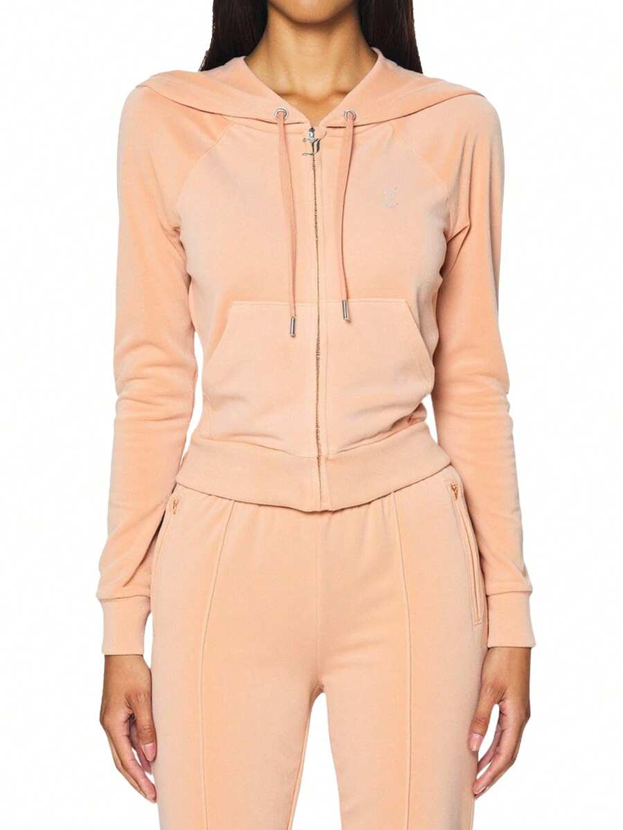 Juicy Couture Women's Full Zip Sweatshirt Apricot - Màu be - Xem 1