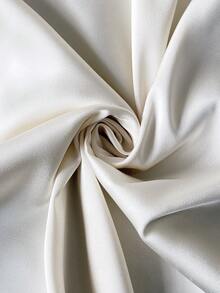 Firerie 大码纯色简约长袖系腰休闲连衣裙 - 杏色 - 查看 8