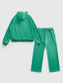 ROMWE MEN Street Life Herren Lässig Kapuzenpullover und Jogginghose Set - Grau - Übersicht 2
