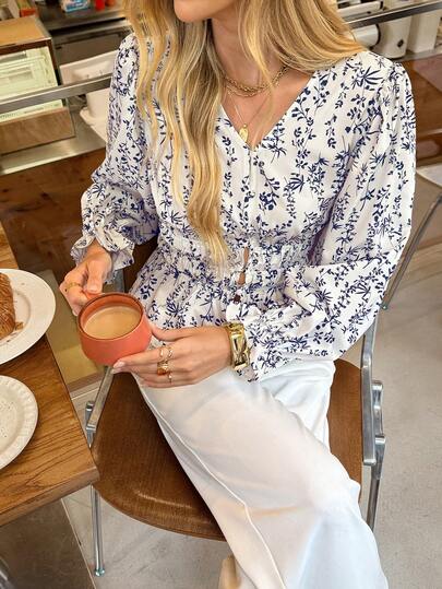 Serisse 女士时尚休闲印花收腰长袖衬衫，优雅女式衬衫，商务休闲女式衬衫，秋冬季，感恩节衬衫，休闲女式衬衫，校服衬衫，优雅女式衬衫，适合日常外出和通勤，秋冬季女装。休闲，新年衬衫