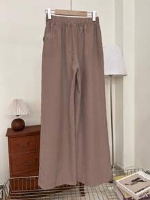 GlowEve 2025 夏秋新款复古高腰宽松休闲刺绣阔腿裤，百搭实用，适合工作、休闲、通勤、度假、商务、节日、独立日、返校季、教师节、婚礼、派对、音乐节、慕尼黑啤酒节、万圣节、感恩节等场合。 - 咖啡棕 - 查看 2