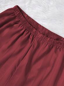 Ensemble de pyjama 2 pièces pour adolescentes, pantalon long et haut à manches longues en tissu sergé champagne avec broderie de cœur, style minimaliste et décontracté