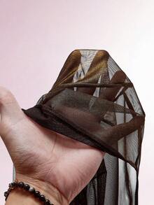 Amplova 时尚紧身网纱深V领蝙蝠袖网纱透视紧身半身裙，搭配细肩带钢圈文胸，两件套，适合派对和假日穿着。 - 鏽棕色 - 查看 8