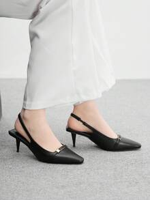 CUCCOO BIZCHIC 女士百搭通勤极简主义高跟鞋 - 黑色 - 查看 5