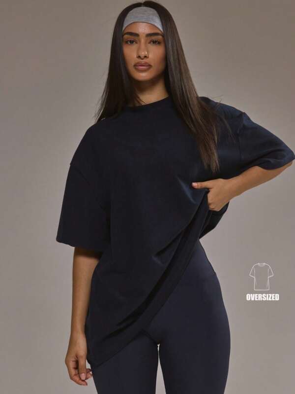 Musera Sport Camiseta de felpa suave y oversize para pádel, otoño, invierno, activewear, deporte, gimnasio, entrenamiento