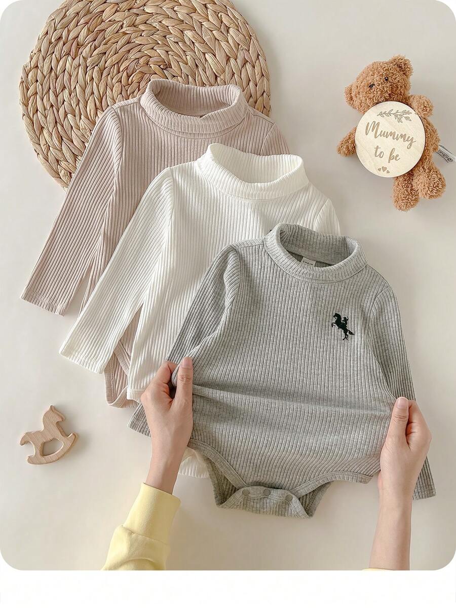 Bộ đồ liền thân dài tay in họa tiết dễ thương cho bé trai có khóa bấm - Nhiều màu - Xem 1