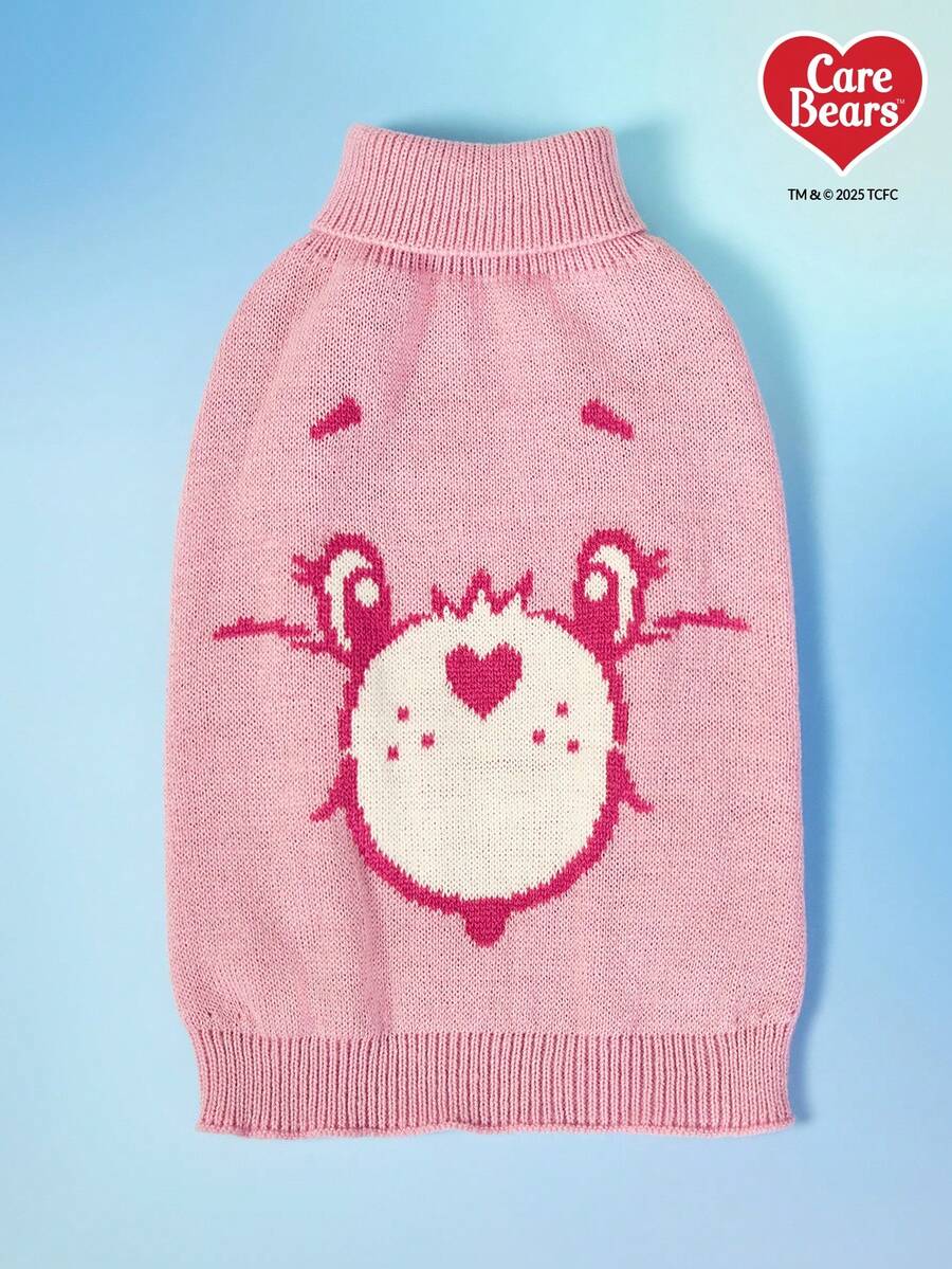 Care Bears X PETSIN 1pc Christmas Pet Cat Dog Universal Green Diamond Grid Elk Snowflake Cute Pattern Jacquard Knitted Elastic Comfortable Dog Christmas Sweater - Multicolor - View 1