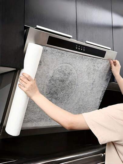 5M Roll Kitchen Range Hood Oil Proof Cover Absorbent Film Disposable Filter Mesh Liner Grease Protection Pad For Stove Cooktop Cleaning Supplies