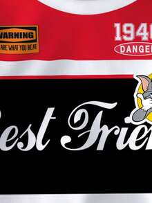 TOM & JERRY X SHEIN Young Boy Colorblock Letter And Cartoon Graphic Crew Neck Long Sleeve Sweatshirt Fall Winter - White - View 3