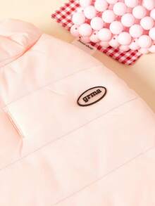 PETSIN 1pc Pet Cat And Dog Universal Pink Cute, Fashionable, Comfortable, Warm, High Collar, Sleeveless, Drip Rope, Dog Cotton Jacket, Down Jacket - Pink - View 6