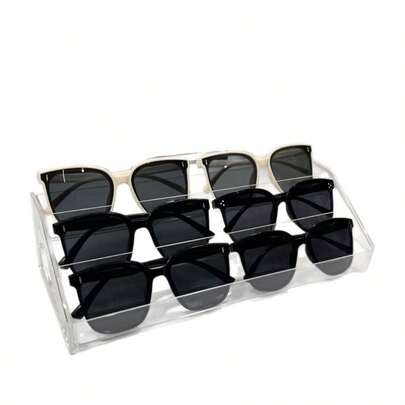 Multifunctional Transparent Acrylic Eyewear Display Case Organizer Stand For Sunglasses Optical Glasses Storage Desktop Countertop Shop Home Decoration Wedding Party Gift Idea