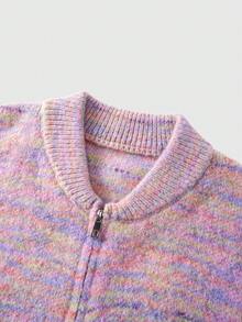 ROMWE MEN Street Life Men's Casual Zip-Up Cardigan Sweater, For Winter - Multicolor - View 1