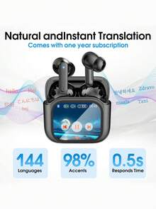 JMMO Translation, Simultaneous Interpretation, Live Recording, Digital LED Battery Display, TWS In-Ear Headphones With ANC, ENC Noise Proof, Built-In Capacitive Microphone, Deep Bass, Type-C Charging Case, For Music(Charging Case Battery: 300mAh Earphone Battery: 40mAh) - Multicolor - View 9