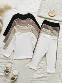 Vintaside Kids Bộ áo phông sơ sinh cho bé trai, Bộ áo phông nhiều màu kết hợp nhiều mảnh, Chất vải thoải mái, Thích hợp cho mùa xuân, thu, đông, Thời trang, Dễ thương, Bộ đồ đa năng, phù hợp mặc trong nhà và ngoài trời - Nhiều màu - Xem 2