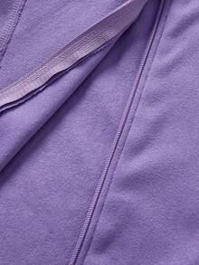 JNSQ 少女套装，儿童秋冬运动服，女童长袖修身瑜伽三件套，包含反光logo修身背心、修身瑜伽裤和修身拉链外套，适合秋冬日常穿着、户外活动、度假、街头穿搭、派对和休闲场合。 - 紫色 - 查看 11