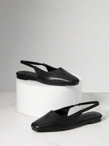 SHUZIA 女士舒适露跟穆勒鞋 女士平底鞋 - 黑色 - 查看 6