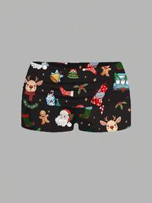 SHEIN EZwear 2件套女士蕾丝吊带背心和褶皱短裤，适合夏季 - 黑色 - 查看 5