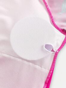 SHEIN Conjunto de traje de baño con top de manga raglán y shorts con estampado de plantas tropicales para adolescentes - Rosa - Ver 8